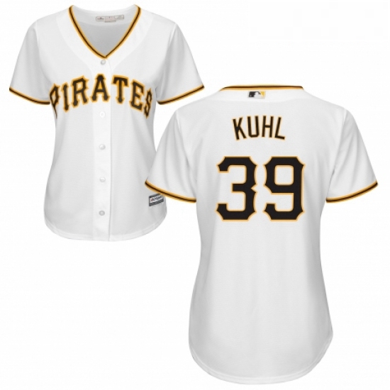 Womens Majestic Pittsburgh Pirates 39 Chad Kuhl Replica White Home Cool Base MLB Jersey