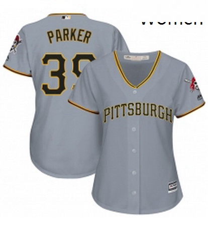 Womens Majestic Pittsburgh Pirates 39 Dave Parker Replica Grey Road Cool Base MLB Jersey