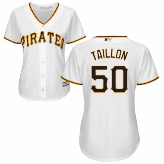 Womens Majestic Pittsburgh Pirates 50 Jameson Taillon Authentic White Home Cool Base MLB Jersey