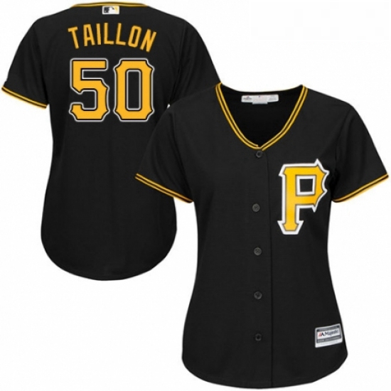 Womens Majestic Pittsburgh Pirates 50 Jameson Taillon Replica Black Alternate Cool Base MLB Jersey