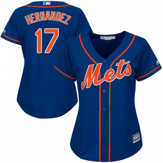 Womens Majestic New York Mets 17 Keith Hernandez Replica Royal Blue Alternate Home Cool Base MLB Jer