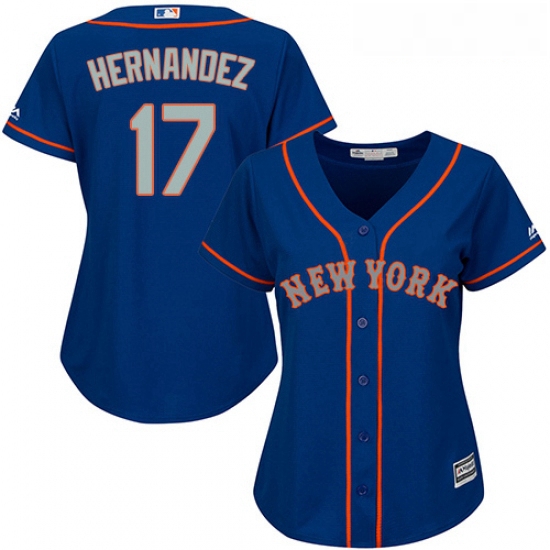 Womens Majestic New York Mets 17 Keith Hernandez Replica Royal Blue Alternate Road Cool Base MLB Jer