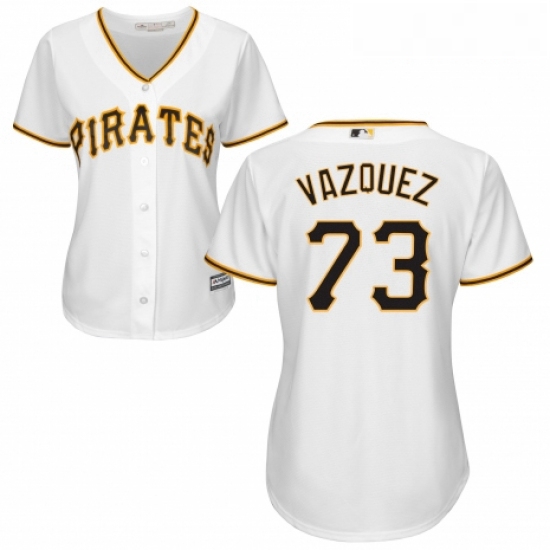 Womens Majestic Pittsburgh Pirates 73 Felipe Vazquez Replica White Home Cool Base MLB Jersey