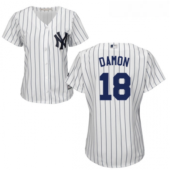 Womens Majestic New York Yankees 18 Johnny Damon Replica White H