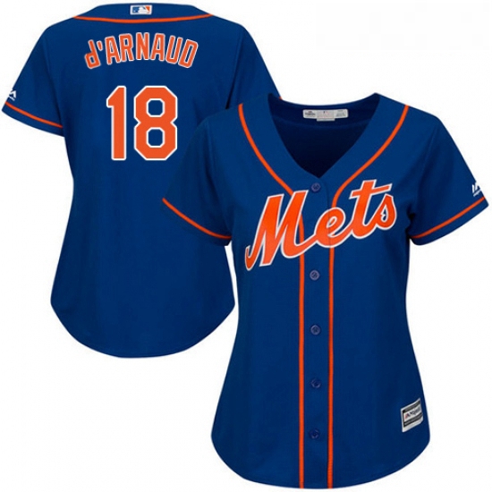 Womens Majestic New York Mets 18 Travis dArnaud Authentic Royal Blue Alternate Home Cool Base MLB Je