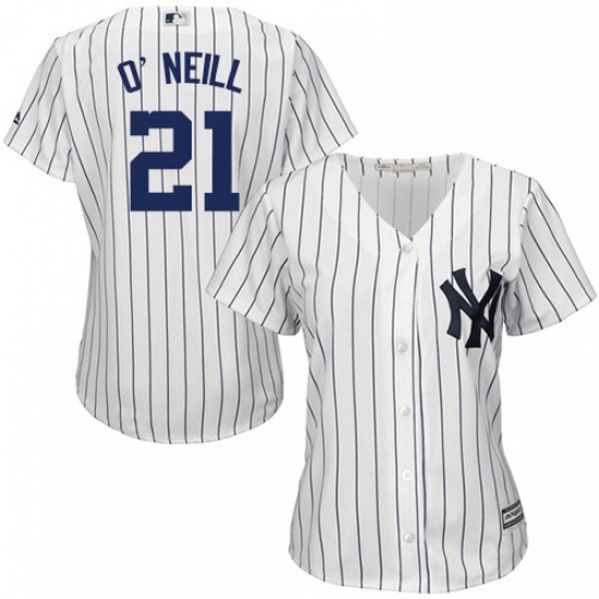 Womens Majestic New York Yankees 21 Paul ONeill Authentic White 