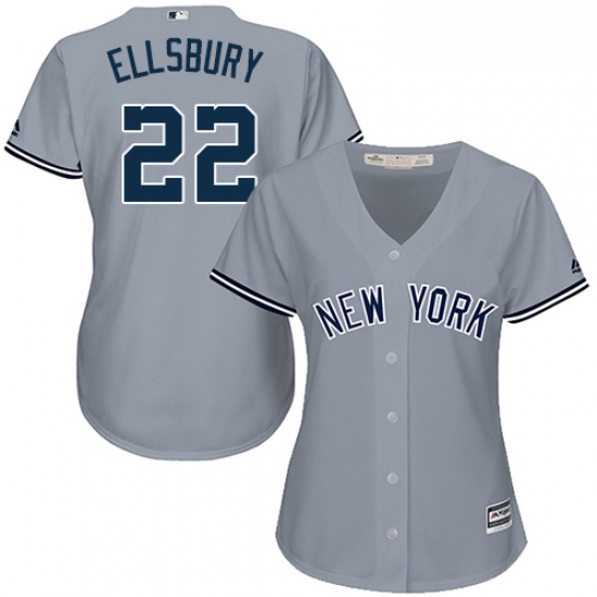 Womens Majestic New York Yankees 22 Jacoby Ellsbury Replica Grey