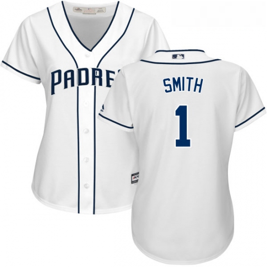 Womens Majestic San Diego Padres 1 Ozzie Smith Replica White Hom