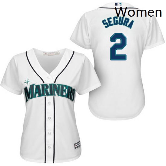 Womens Majestic Seattle Mariners 2 Jean Segura Authentic White Home Cool Base MLB Jersey