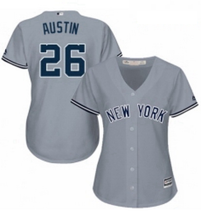 Womens Majestic New York Yankees 26 Tyler Austin Authentic Grey Road MLB Jersey