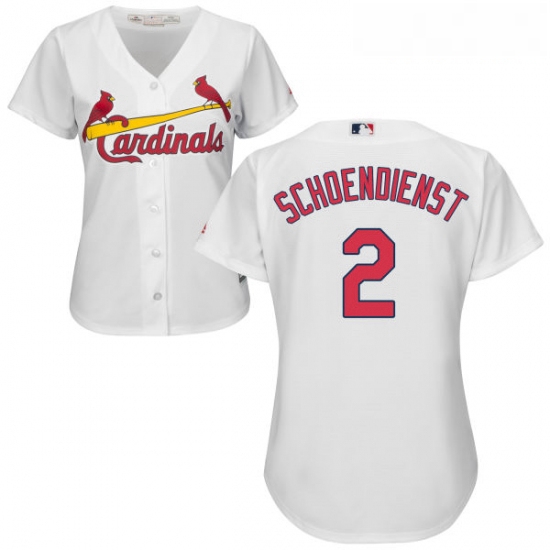 Womens Majestic St Louis Cardinals 2 Red Schoendienst Replica Wh