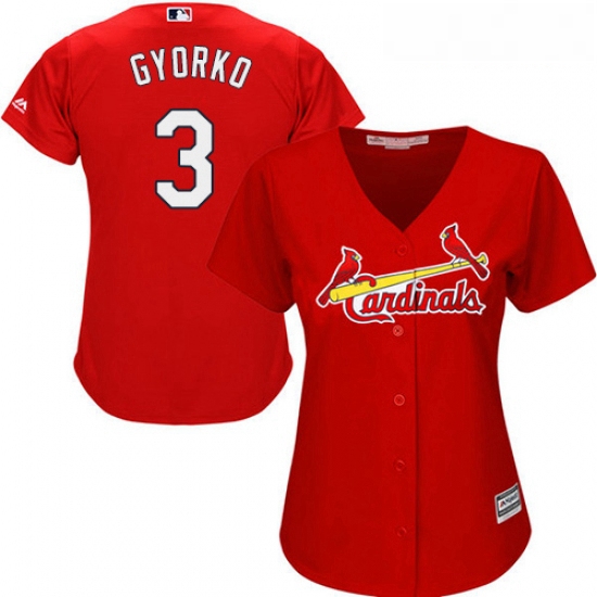 Womens Majestic St Louis Cardinals 3 Jedd Gyorko Authentic Red A