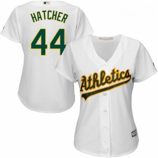 Womens Majestic Oakland Athletics 44 Chris Hatcher Authentic White Home Cool Base MLB Jersey