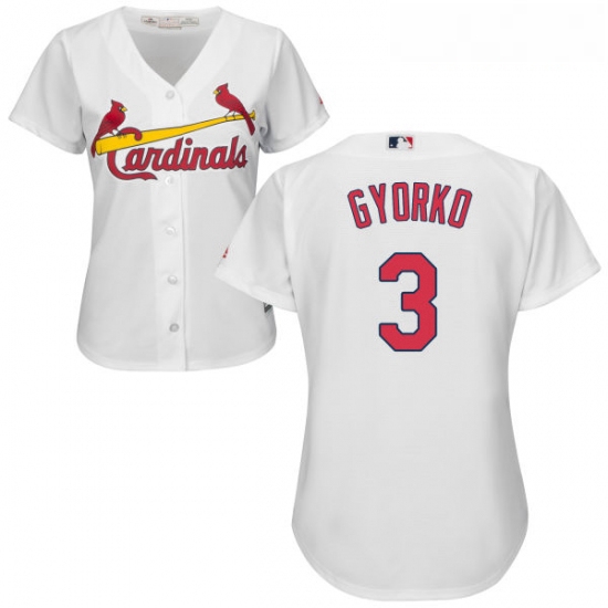 Womens Majestic St Louis Cardinals 3 Jedd Gyorko Replica White Home Cool Base MLB Jersey