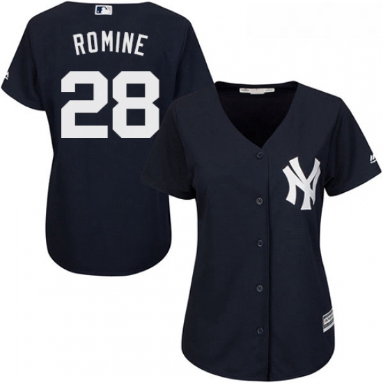 Womens Majestic New York Yankees 28 Austin Romine Replica Navy B