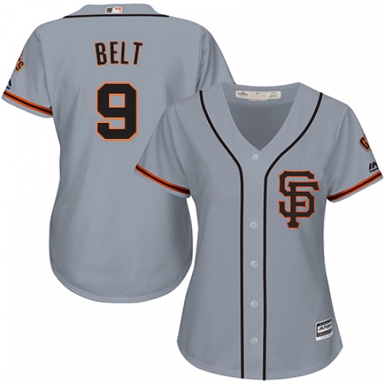 Womens Majestic San Francisco Giants 9 Brandon Belt Authentic Gr