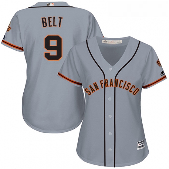 Womens Majestic San Francisco Giants 9 Brandon Belt Authentic Gr