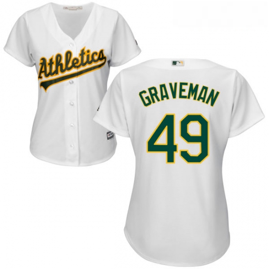 Womens Majestic Oakland Athletics 49 Kendall Graveman Authentic 