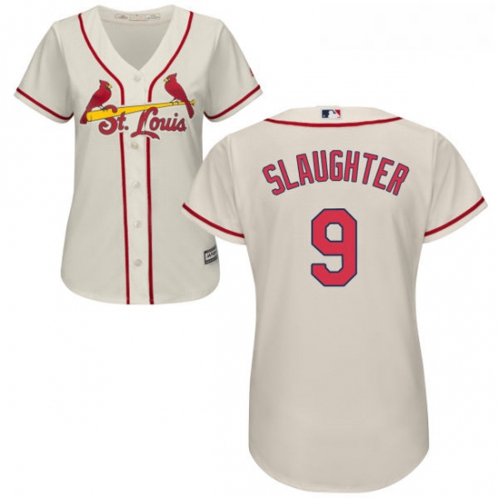 Womens Majestic St Louis Cardinals 9 Enos Slaughter Authentic Cr