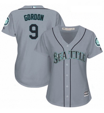 Womens Majestic Seattle Mariners 9 Dee Gordon Replica Grey Road Cool Base MLB Jersey