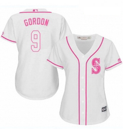 Womens Majestic Seattle Mariners 9 Dee Gordon Replica White Fashion Cool Base MLB Jersey