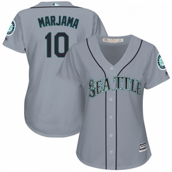 Womens Majestic Seattle Mariners 10 Mike Marjama Authentic Grey Road Cool Base MLB Jersey