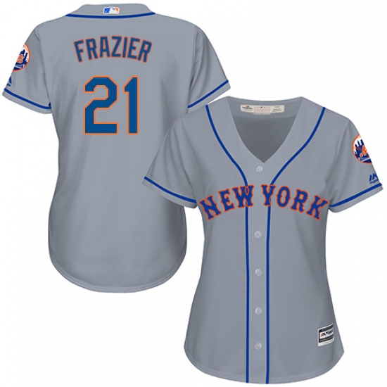 Womens Majestic New York Mets 21 Todd Frazier Authentic Grey Road Cool Base MLB Jersey