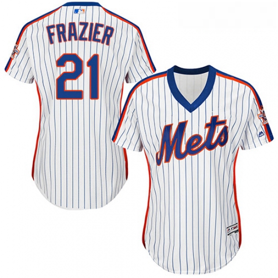 Womens Majestic New York Mets 21 Todd Frazier Replica White Alternate Cool Base MLB Jersey