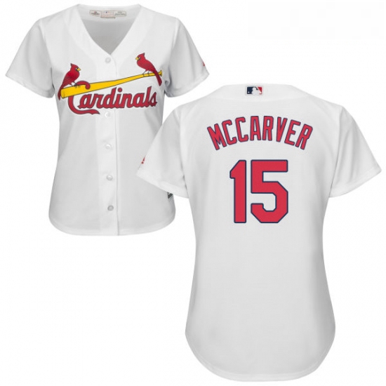 Womens Majestic St Louis Cardinals 15 Tim McCarver Replica White Home Cool Base MLB Jersey