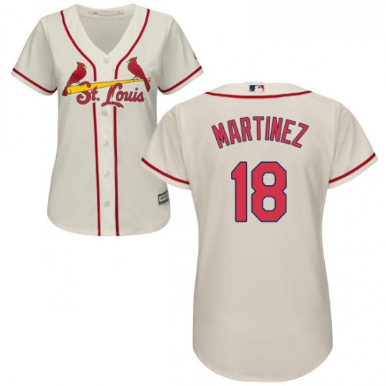 Womens Majestic St Louis Cardinals 18 Carlos Martinez Authentic Cream Alternate Cool Base MLB Jersey