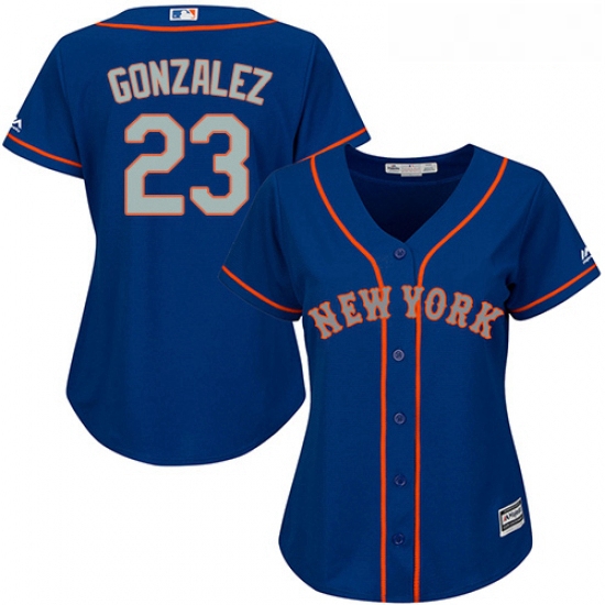 Womens Majestic New York Mets 23 Adrian Gonzalez Replica Royal Blue Alternate Road Cool Base MLB Jer