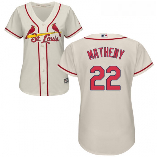 Womens Majestic St Louis Cardinals 22 Mike Matheny Replica Cream Alternate Cool Base MLB Jersey