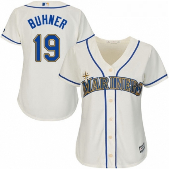 Womens Majestic Seattle Mariners 19 Jay Buhner Authentic Cream Alternate Cool Base MLB Jersey