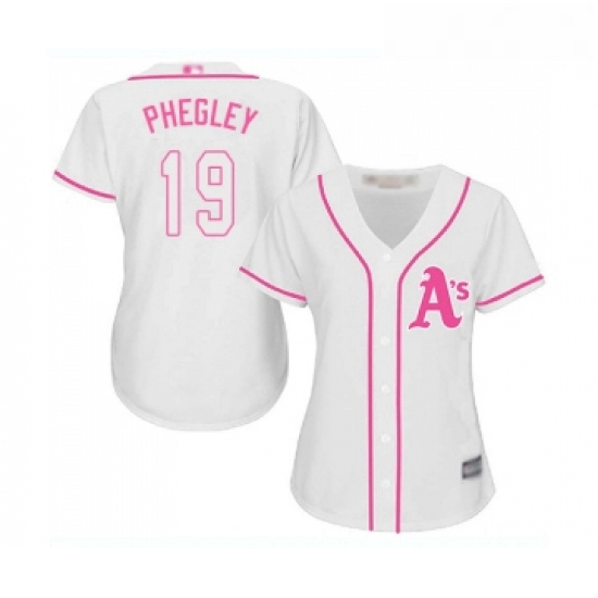 Womens Oakland Athletics 19 Josh Phegley Authentic White Fashion Cool Base Baseball Jersey