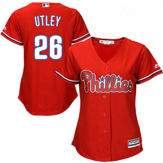 Womens Majestic Philadelphia Phillies 26 Chase Utley Authentic R