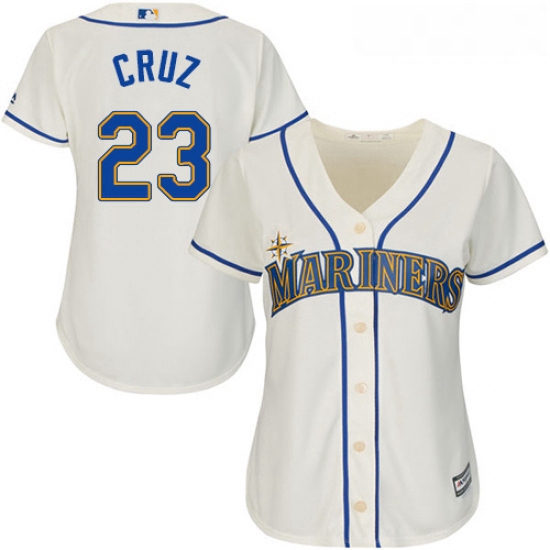 Womens Majestic Seattle Mariners 23 Nelson Cruz Authentic Cream Alternate Cool Base MLB Jersey