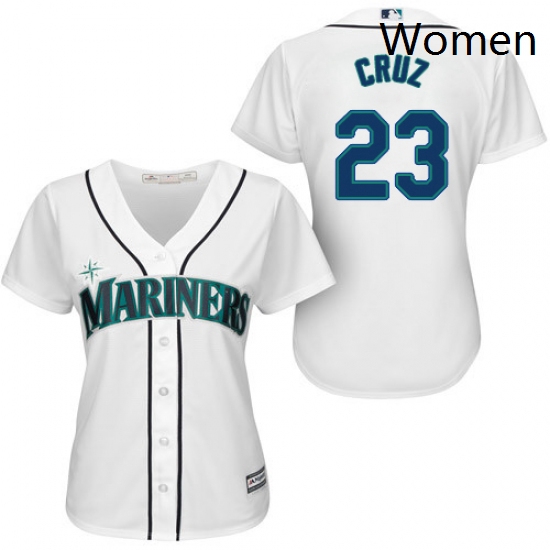 Womens Majestic Seattle Mariners 23 Nelson Cruz Replica White Home Cool Base MLB Jersey