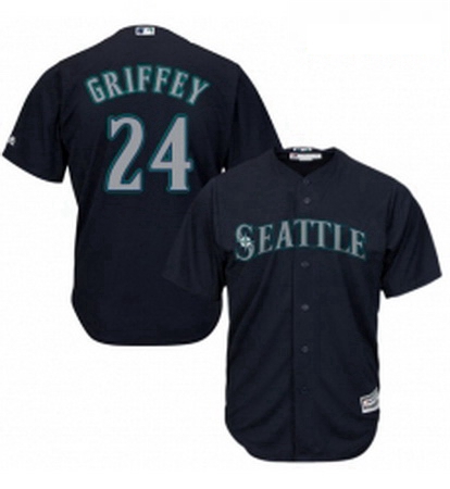 Womens Majestic Seattle Mariners 24 Ken Griffey Authentic Navy B