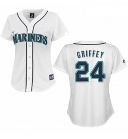 Womens Majestic Seattle Mariners 24 Ken Griffey Authentic White MLB Jersey