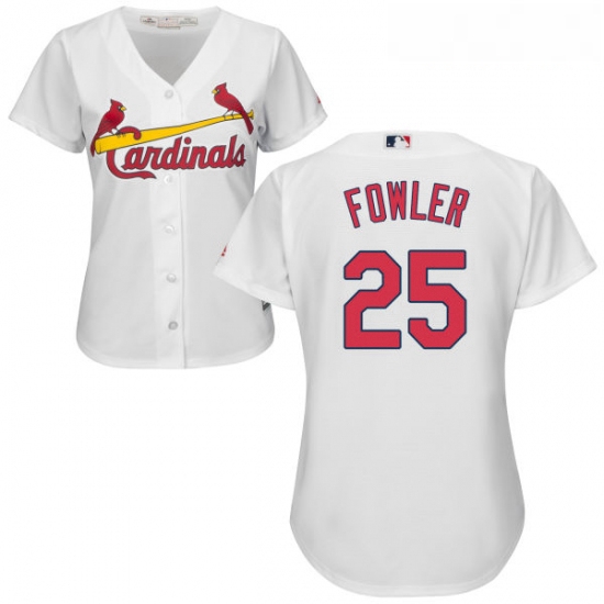 Womens Majestic St Louis Cardinals 25 Dexter Fowler Authentic Wh