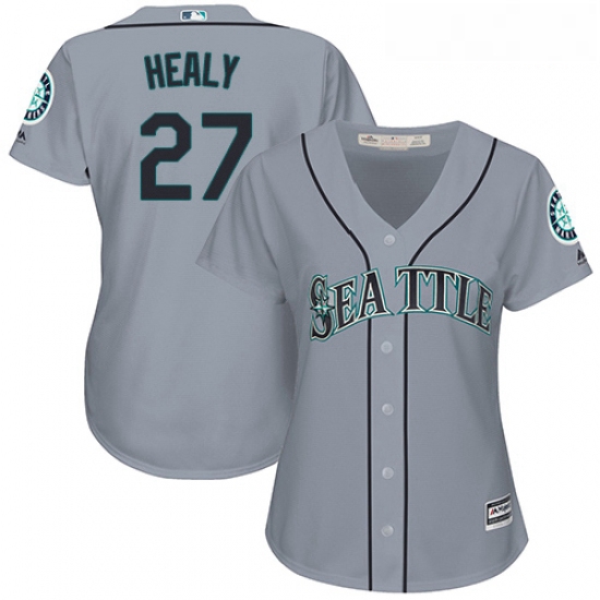 Womens Majestic Seattle Mariners 27 Ryon Healy Authentic Grey Ro