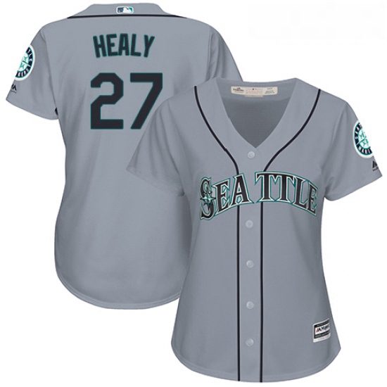 Womens Majestic Seattle Mariners 27 Ryon Healy Authentic Grey Road Cool Base MLB Jersey