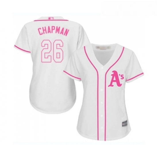 Womens Oakland Athletics 26 Matt Chapman Replica White Fashion Cool Base Baseball Jersey