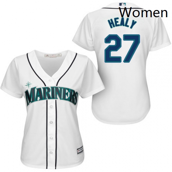 Womens Majestic Seattle Mariners 27 Ryon Healy Replica White Home Cool Base MLB Jersey