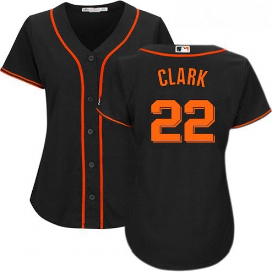 Womens Majestic San Francisco Giants 22 Will Clark Replica Black