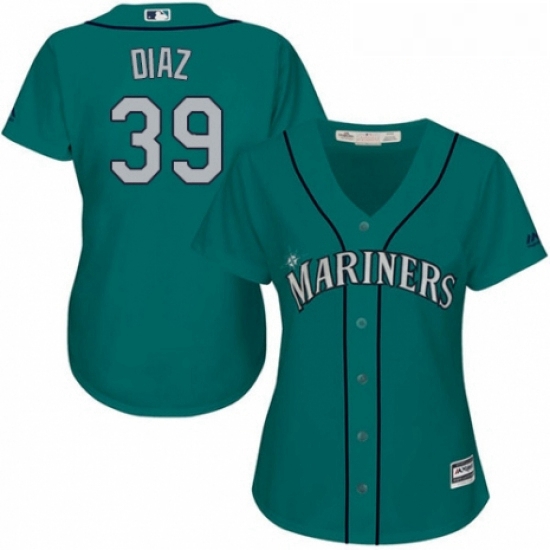 Womens Majestic Seattle Mariners 39 Edwin Diaz Authentic Teal Green Alternate Cool Base MLB Jersey