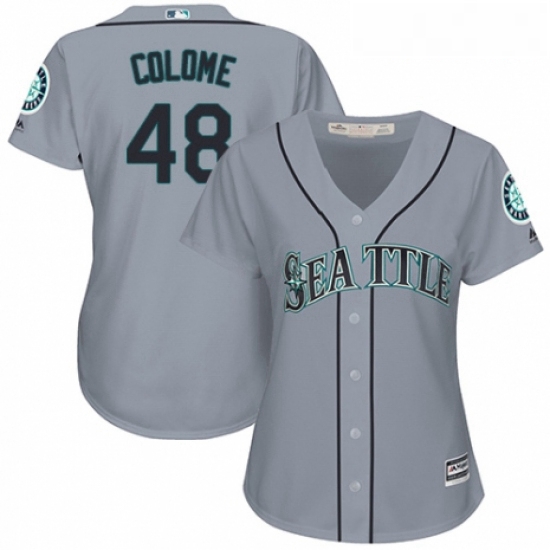 Womens Majestic Seattle Mariners 48 Alex Colome Authentic Grey Road Cool Base MLB Jersey