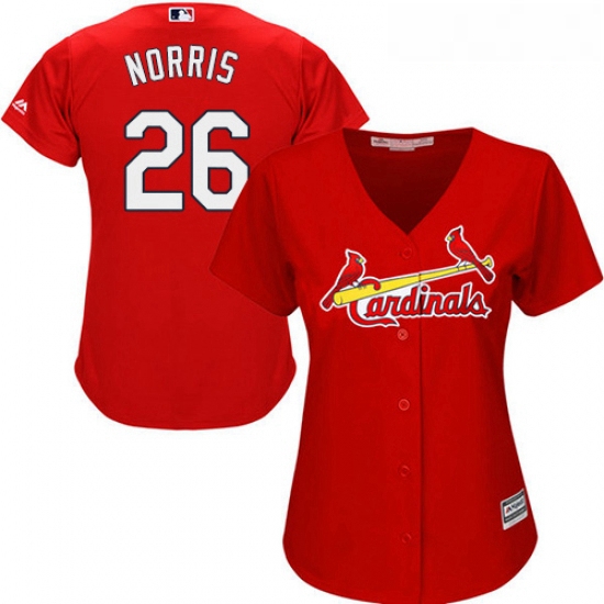 Womens Majestic St Louis Cardinals 26 Bud Norris Replica Red Alternate Cool Base MLB Jersey