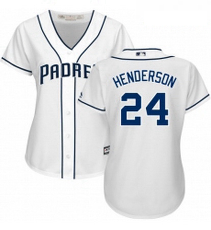 Womens Majestic San Diego Padres 24 Rickey Henderson Replica Whi