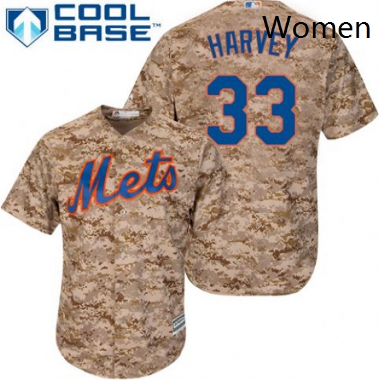 Womens Majestic New York Mets 33 Matt Harvey Authentic Camo MLB 